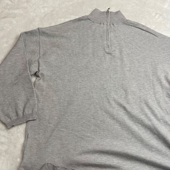 Tahari Flannel Sweater Women's Plus Size 1X Gray Mock Neck Zipper Back Rayon NEW - Picture 7 of 10